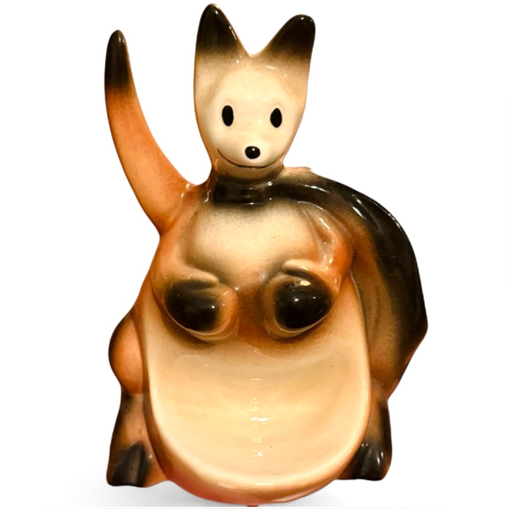 Vtg Boxing Kangaroo Caddy Decor